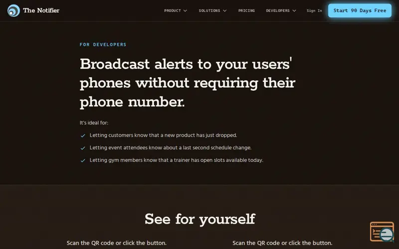 Screenshot of Thenotifier