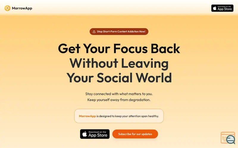 Screenshot of MorrowApp