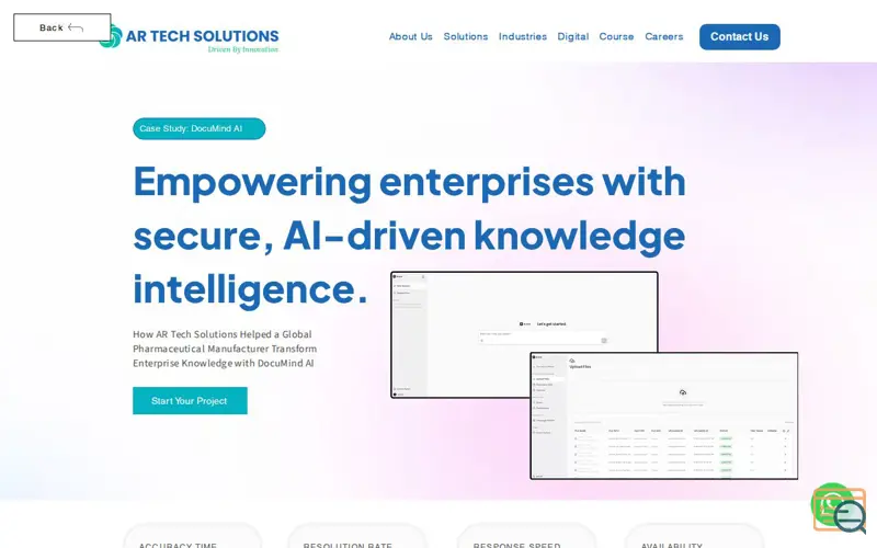 Screenshot of DocuMind AI RAG chatbot