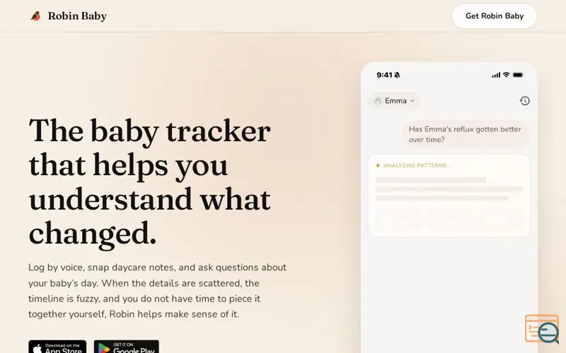Screenshot of Robin Baby