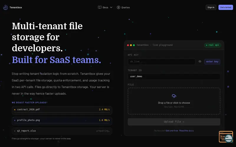 Screenshot of Tenantbox