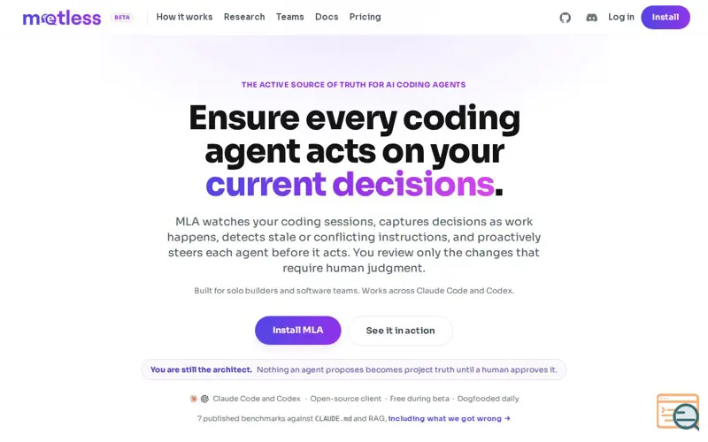 Screenshot of Meetless