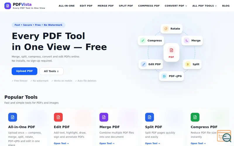 Screenshot of PDF Vista