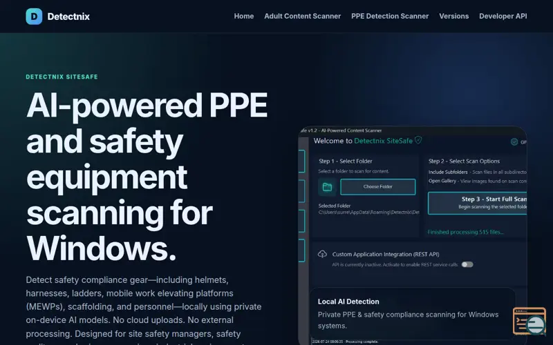 Screenshot of Detectnix SiteSafe