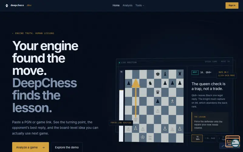 Screenshot of DeepChess Beta Launch