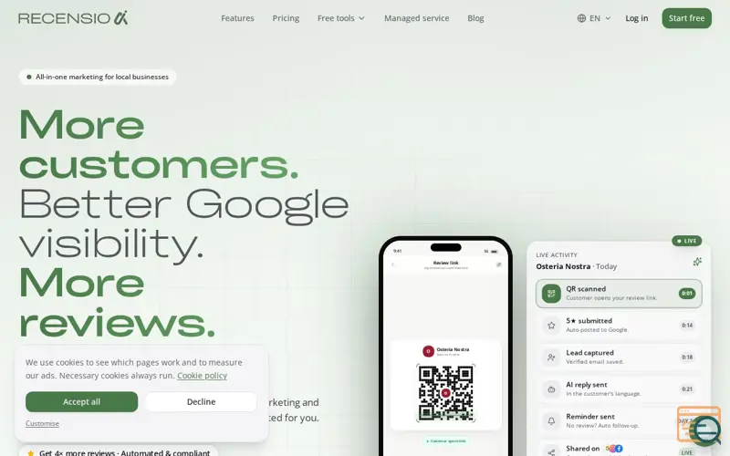 Screenshot of RecensioAI