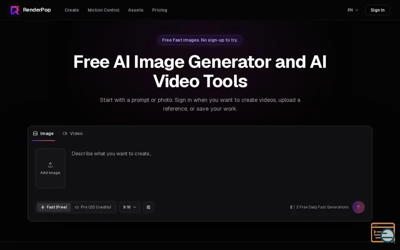 Screenshot of RenderPop