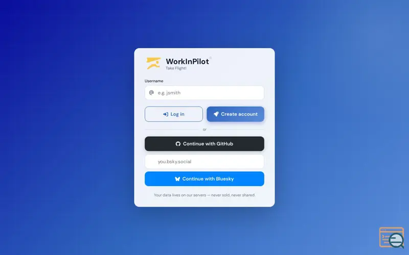 Screenshot of WorkInPilot
