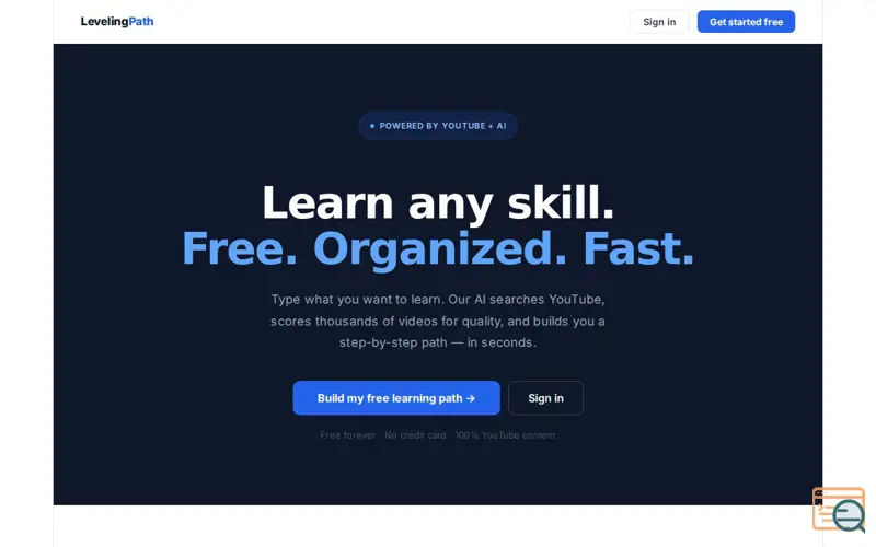Screenshot of LevelingPath — Learn Anything Free