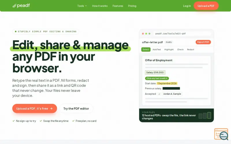Screenshot of peadf