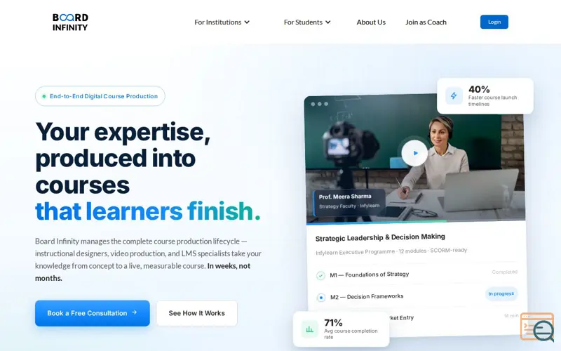 Screenshot of Digital Course Production