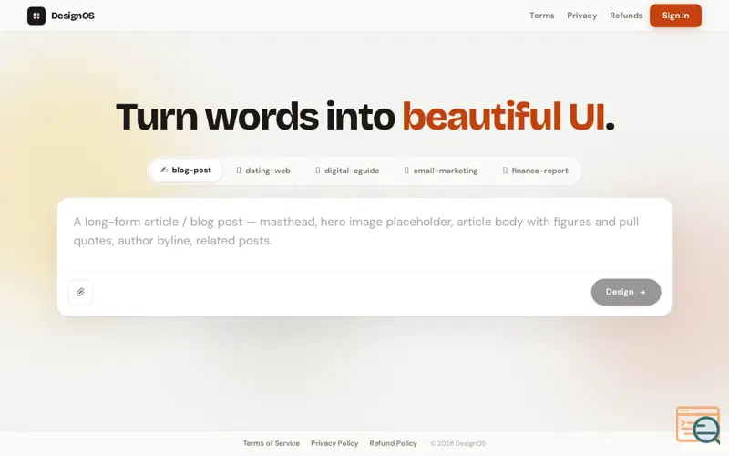 Screenshot of Designos 