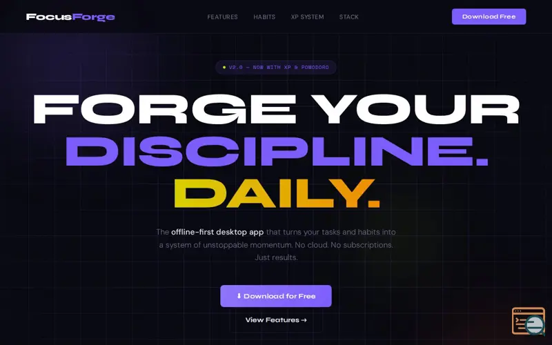 Screenshot of FocusForge — Forge Your Discipline
