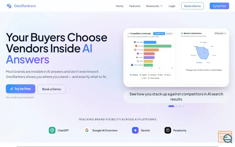 Screenshot of GeoRankers