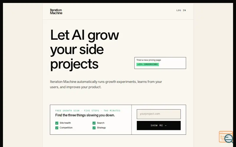 Screenshot of Iterationmachine