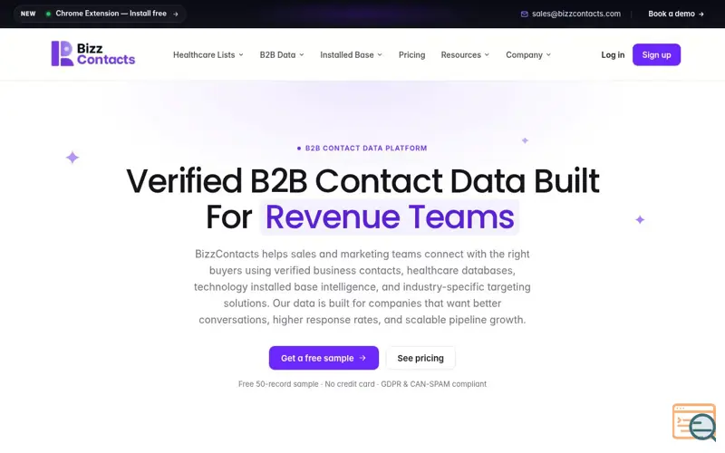 Screenshot of BizzContacts
