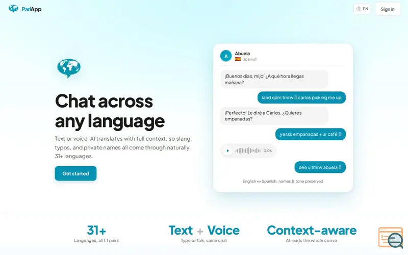 Screenshot of ParlApp