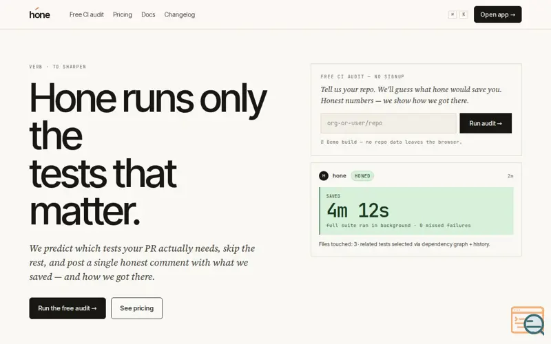 Screenshot of Hone