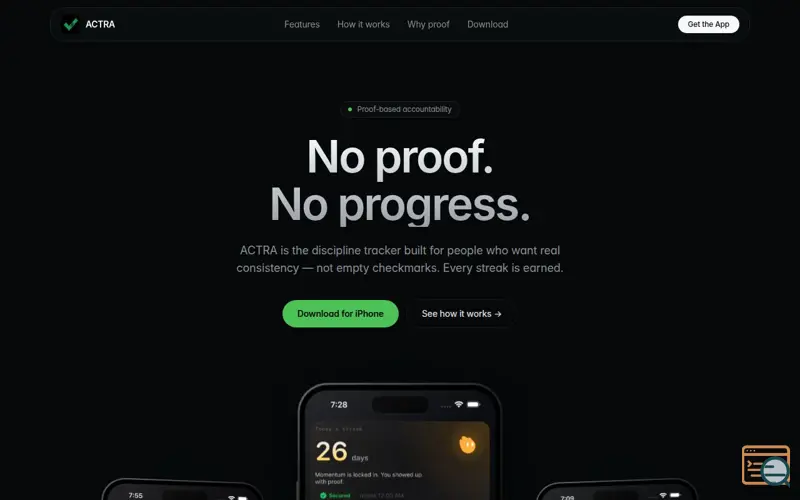 Screenshot of ACTRA :Discipline Tracker