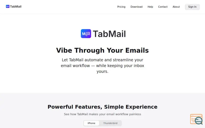 Screenshot of TabMail