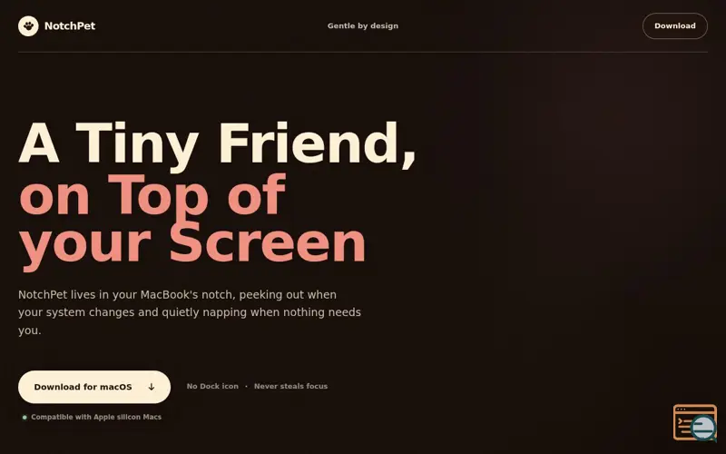 Screenshot of NotchPet