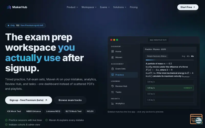 Screenshot of MakerHub
