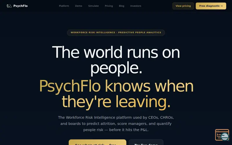 Screenshot of PsychFlo—Workforce Intelligence Platform