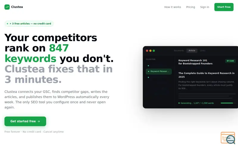Screenshot of Clustea