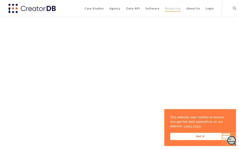 Screenshot of CreatorDB - Influencer Marketing, a launch using Unbounce