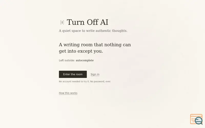 Screenshot of Turn Off AI