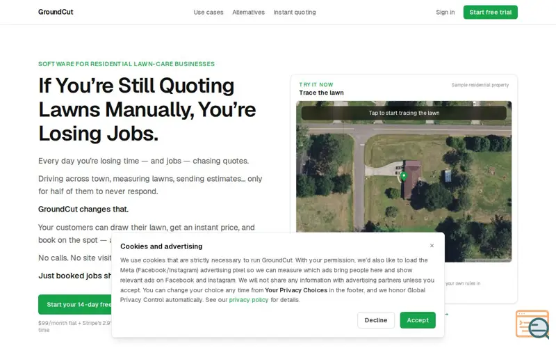 Screenshot of GroundCut, a launch using OpenWeatherMap