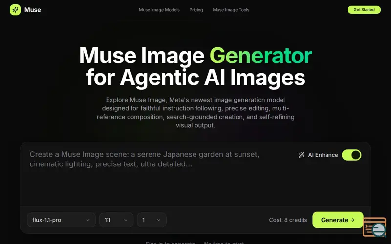 Screenshot of Muse Image Generator