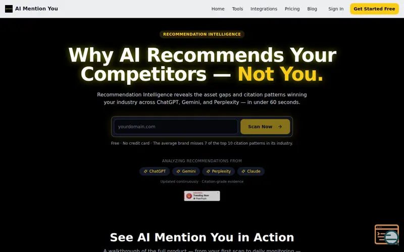 Screenshot of AIMentionYou