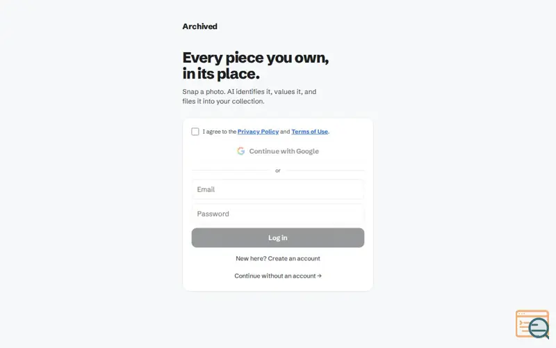 Screenshot of Archived