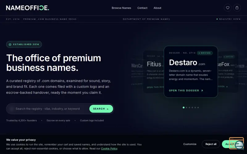Screenshot of NameOffice