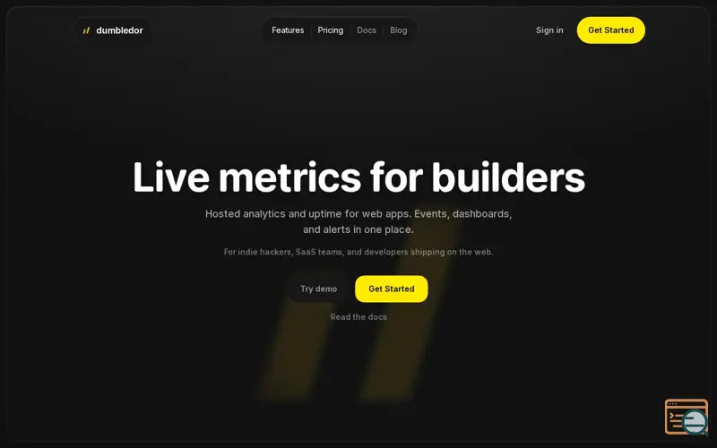 Screenshot of dumbledor — live metrics for builders
