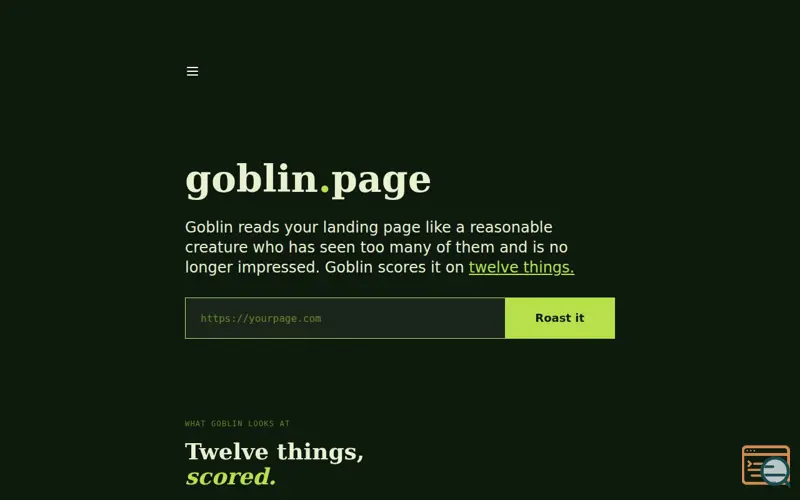 Screenshot of PageGoblin
