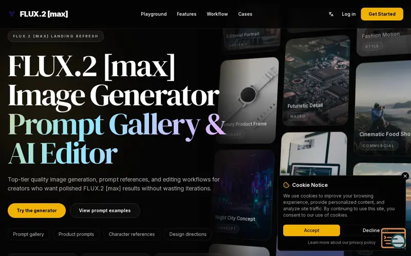 Screenshot of FLUX.2 [max] Image Generator