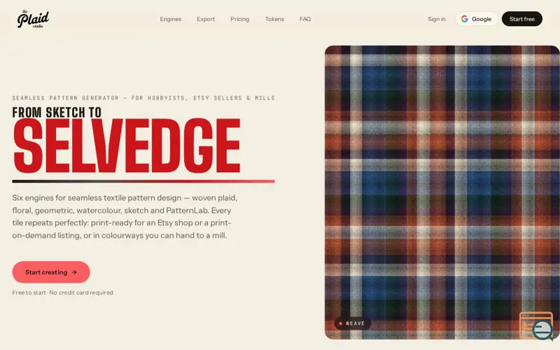 Screenshot of The Plaid Studio