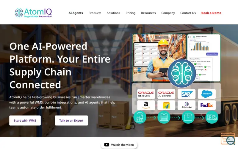 Screenshot of AI-Powered WMS & Supply Chain Platform