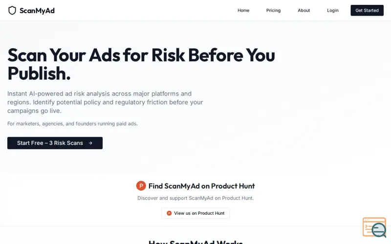 Screenshot of ScanMyAd