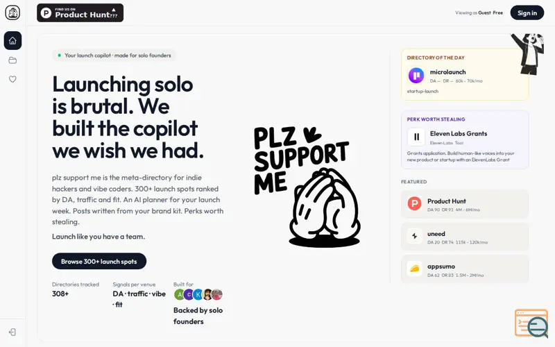Screenshot of Plz Support Me