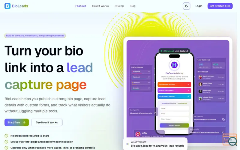 Screenshot of BioLeads