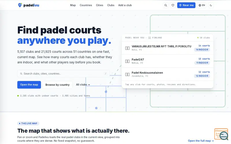 Screenshot of Padelivu