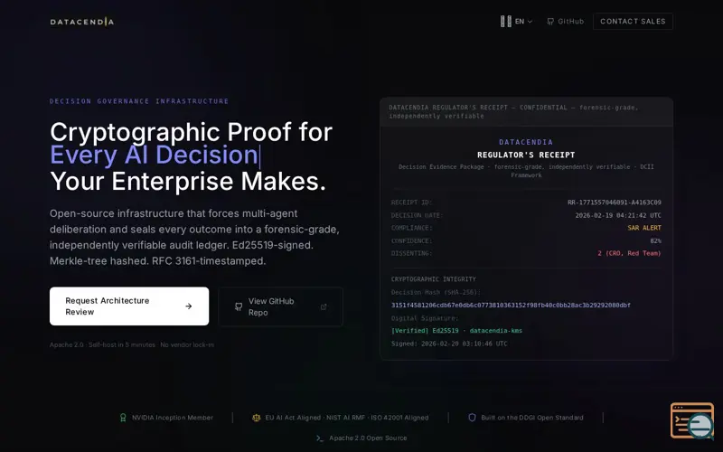 Screenshot of Datacendia