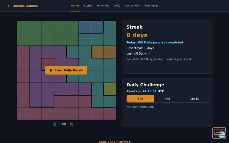 Screenshot of Queens Gamers