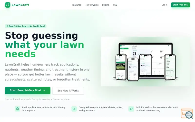 Screenshot of LawnCraft Tracker