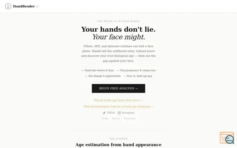 Screenshot of Handreader.AI