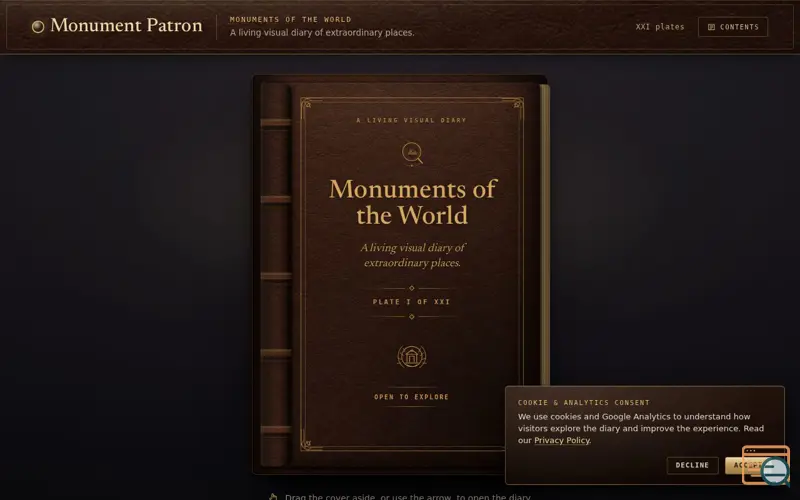 Screenshot of Monument Patron