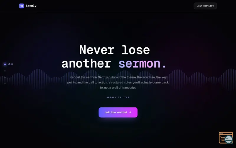 Screenshot of Sermly